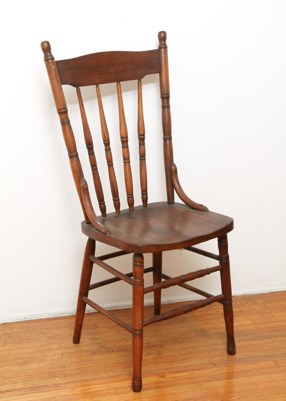 Three Wooden Spindleback Chairs