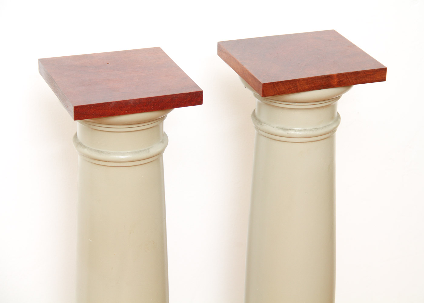 Pair of Painted and Stained Columnar Plinths