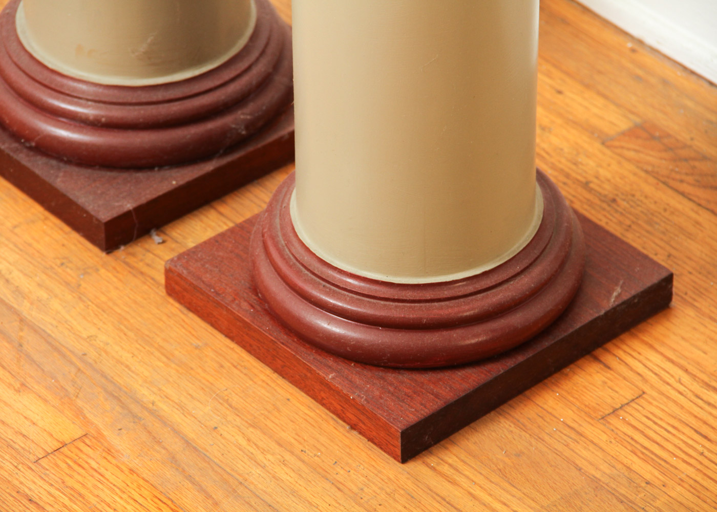 Pair of Painted and Stained Columnar Plinths