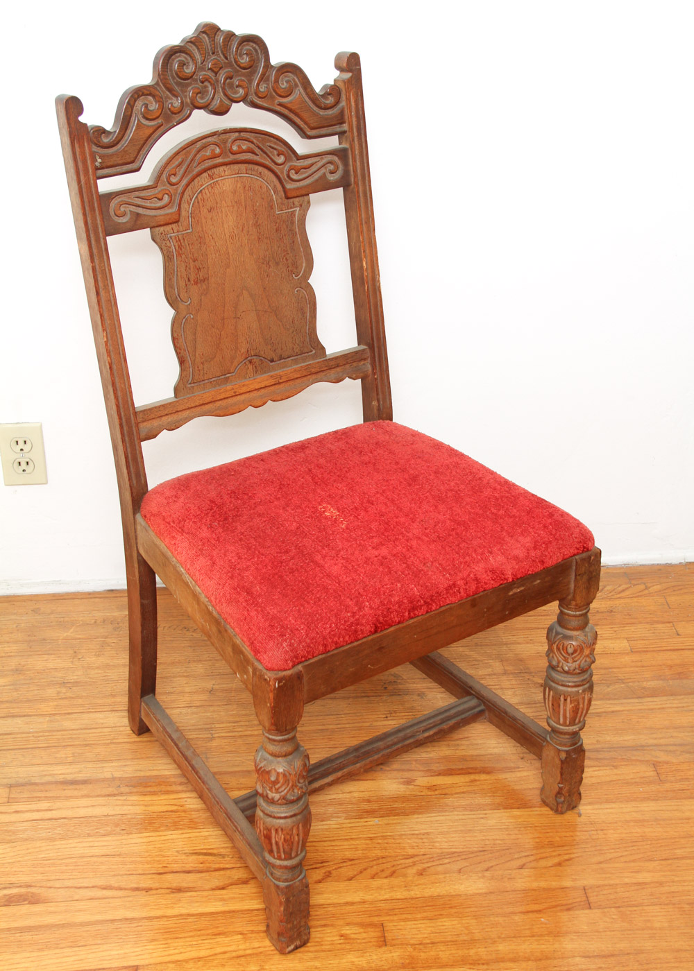 Set of Six of Vintage Jacobean Style Dining Room Chairs