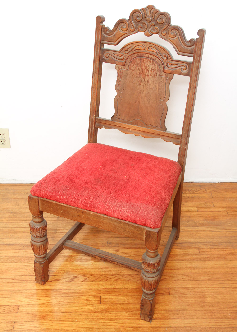 Set of Six of Vintage Jacobean Style Dining Room Chairs