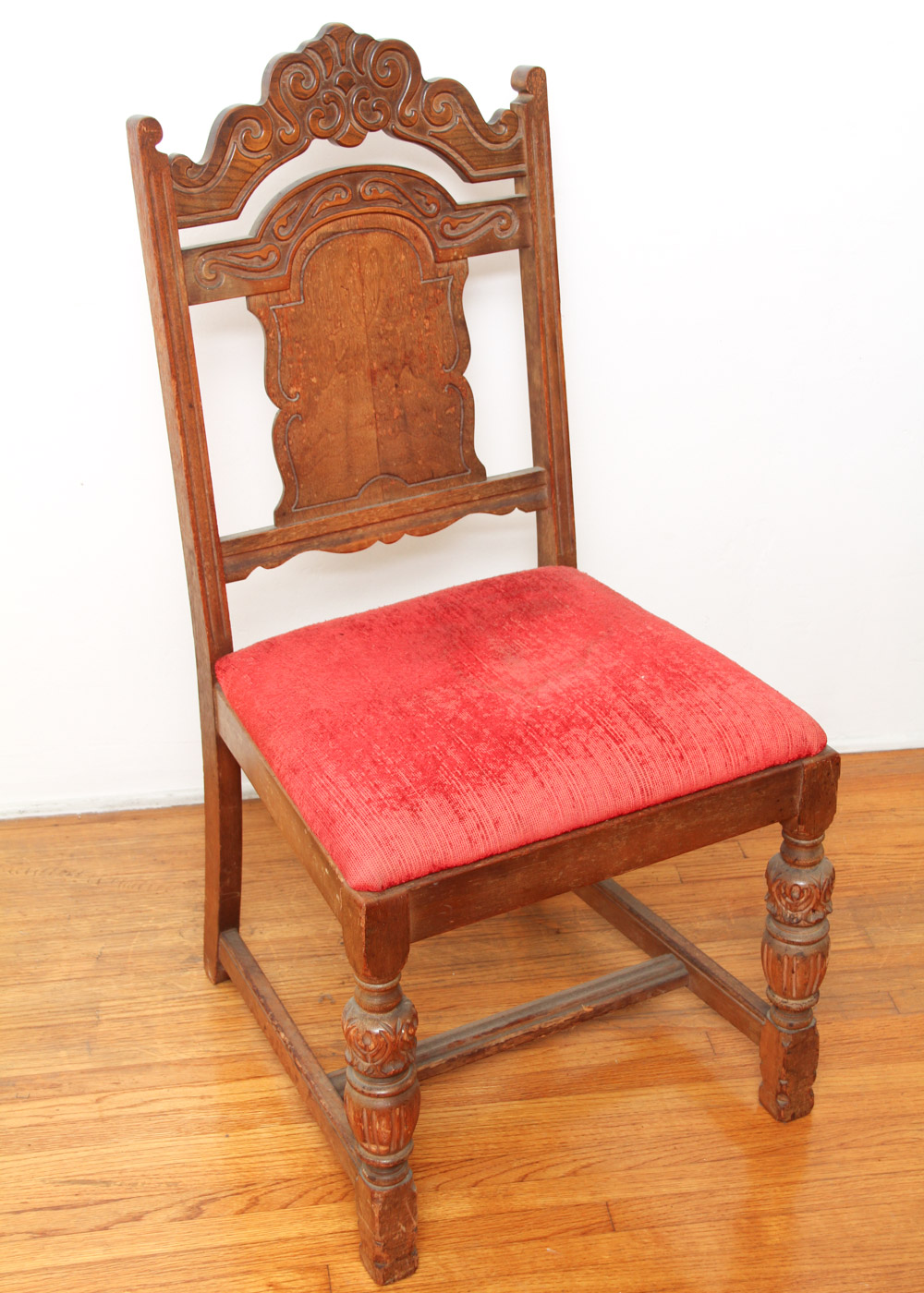 Set of Six of Vintage Jacobean Style Dining Room Chairs