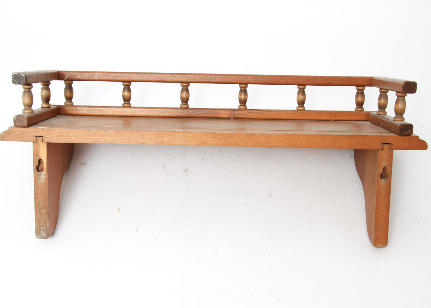 Wooden Hanging Shelf and Decorative Items