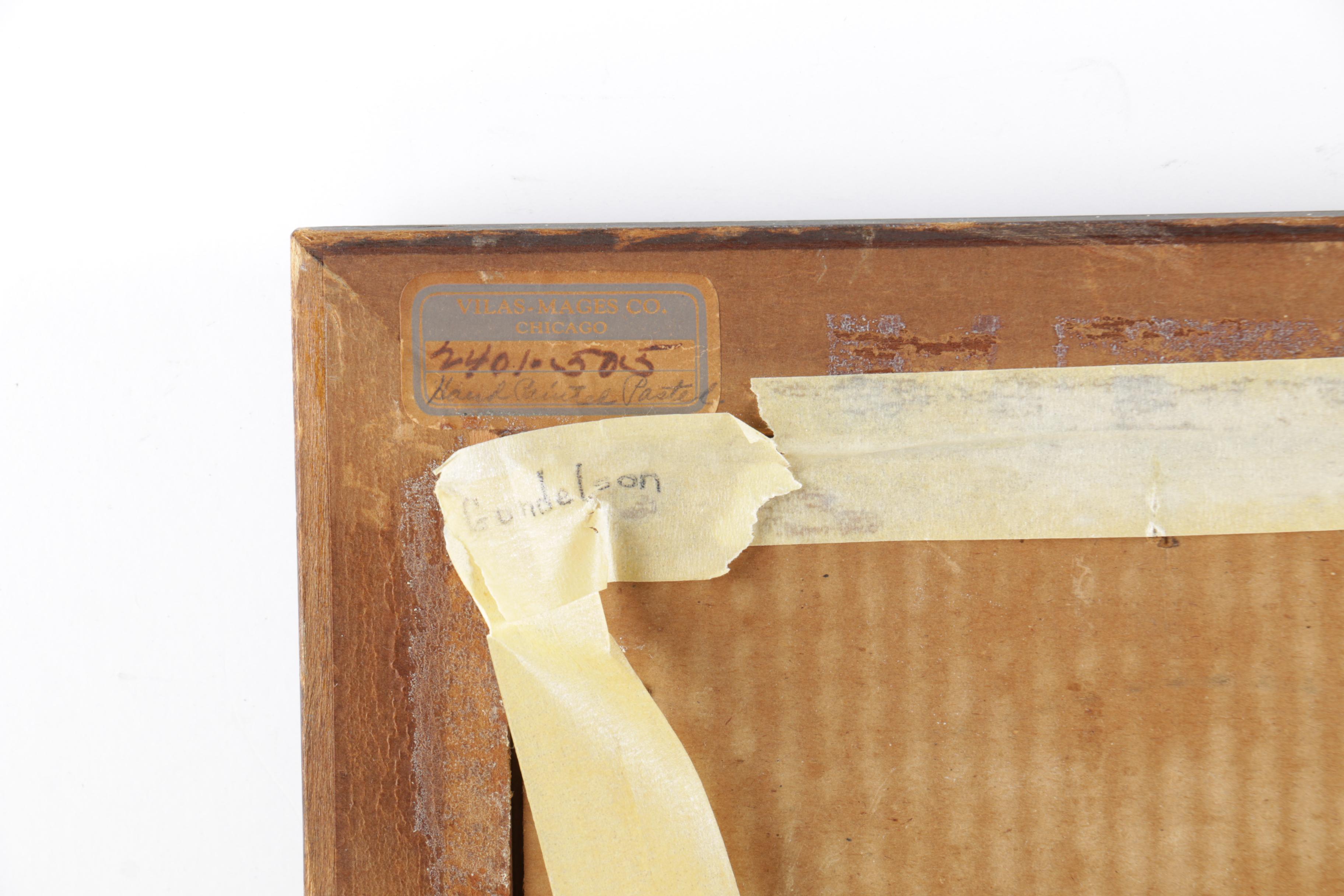 Andrew Gunderson Pastel Drawing on Paper of Wooded Scene