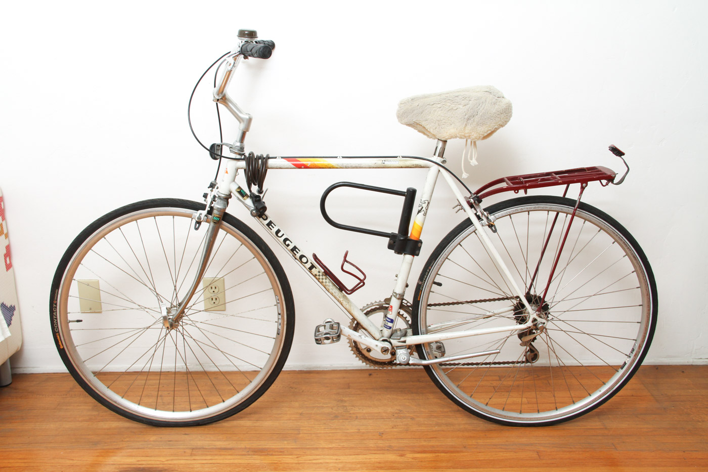 Vintage Peugeot 501 Bicycle  and a leyne pump