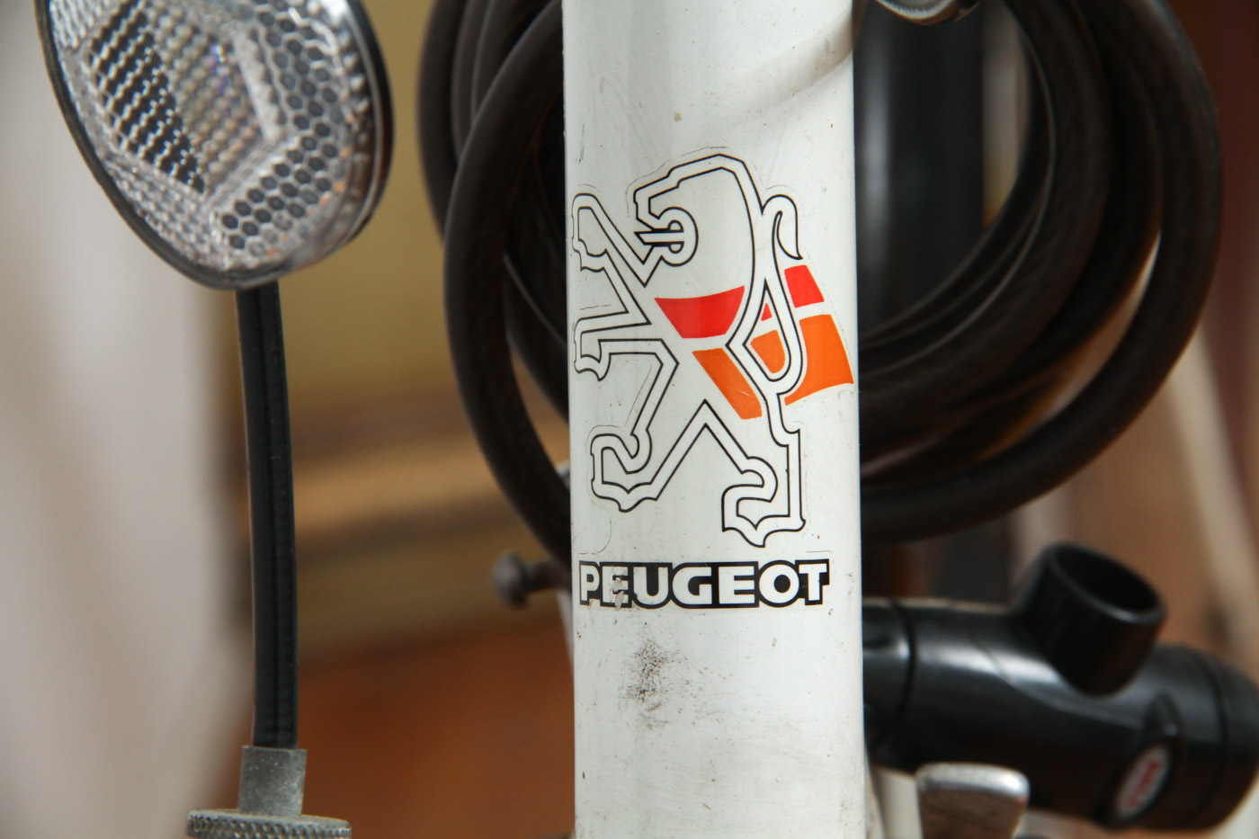 Vintage Peugeot 501 Bicycle  and a leyne pump