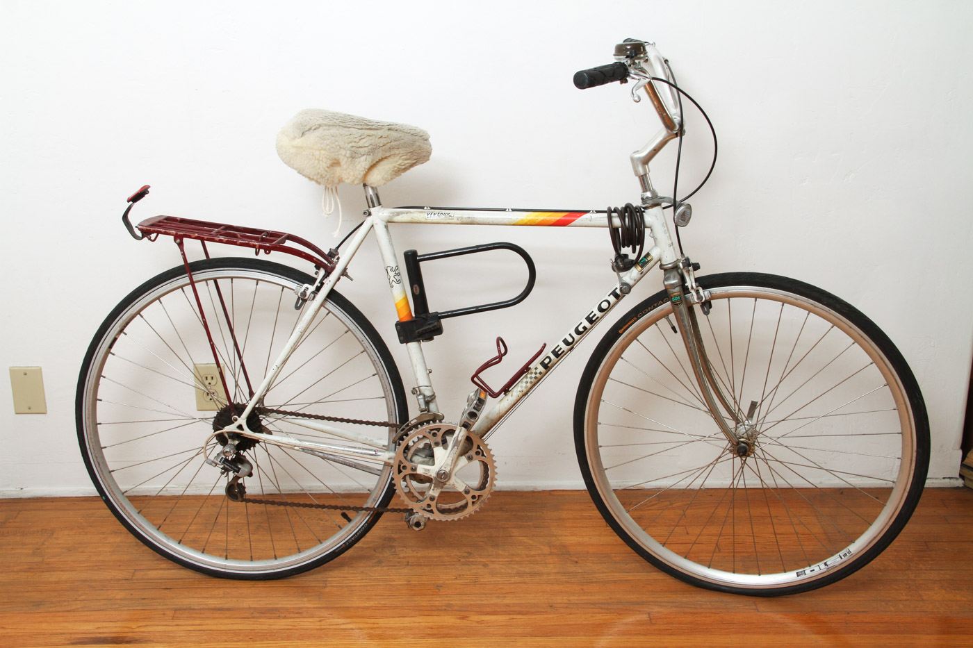 Vintage Peugeot 501 Bicycle  and a leyne pump
