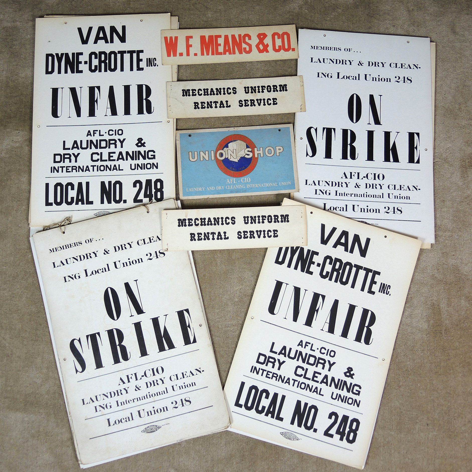 AFL-CIO Union Sign and On-Strike Sandwich Boards