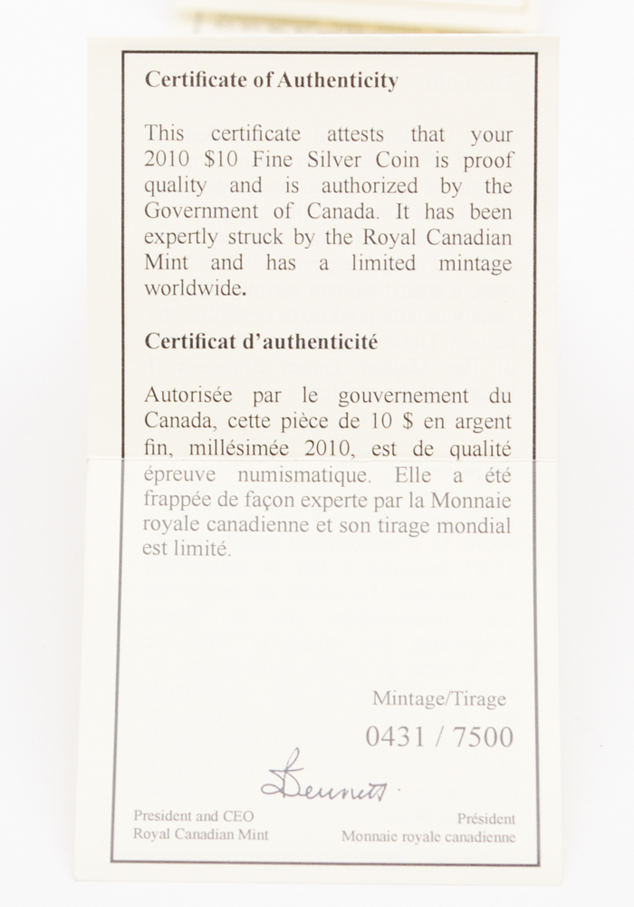 2016 Royal Canadian Mint "First Bank Note" Silver Proof Coin