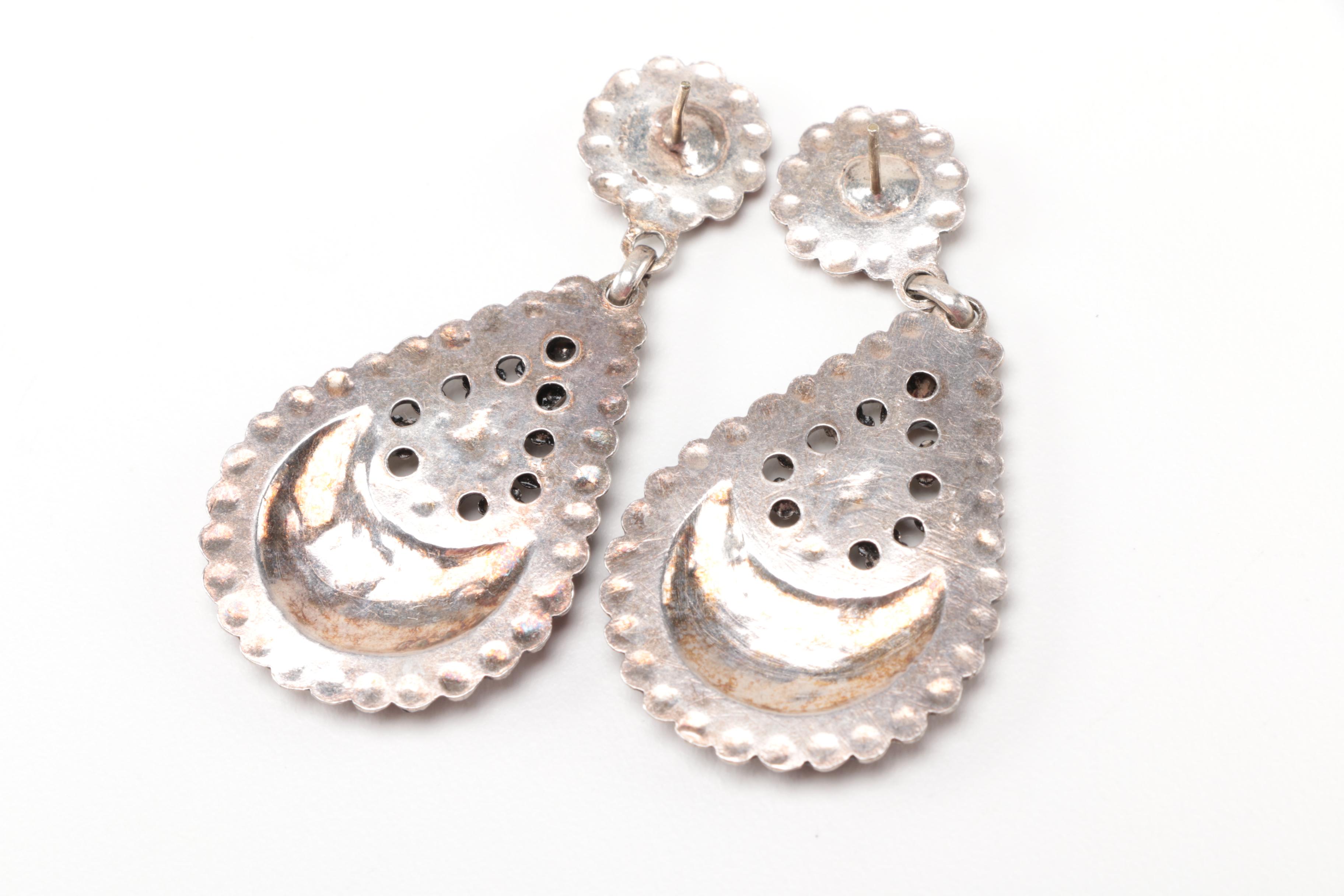 Sterling Silver Jewelry Pieces With Reconstituted Amber