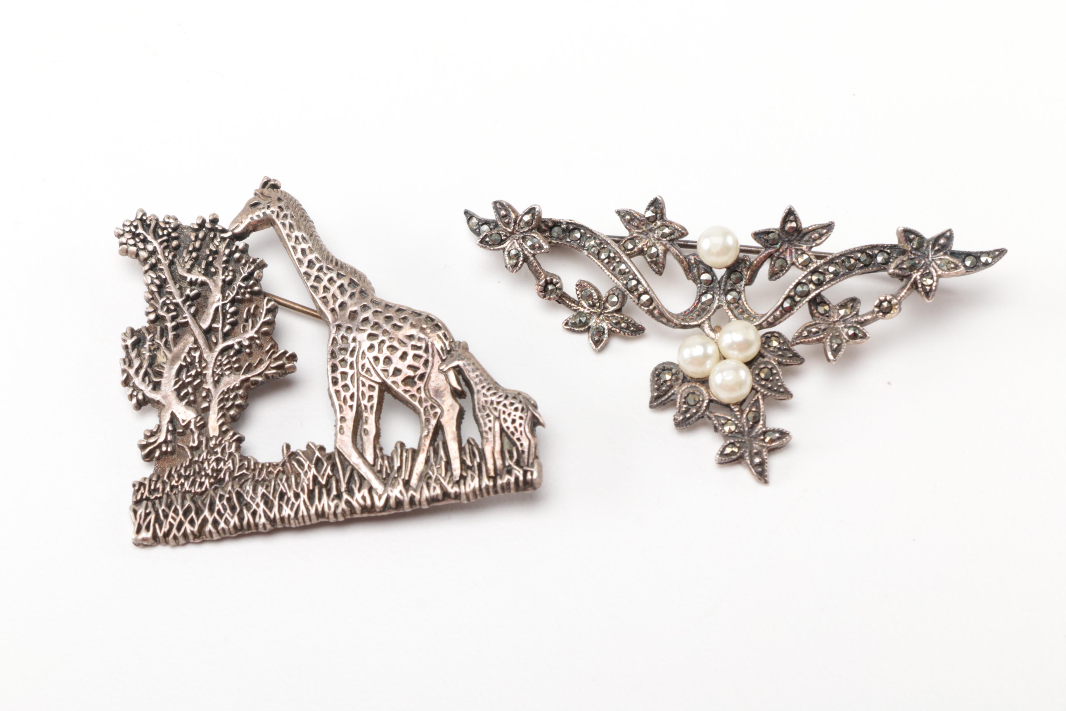 Sterling Silver Jewelry Pieces With Reconstituted Amber