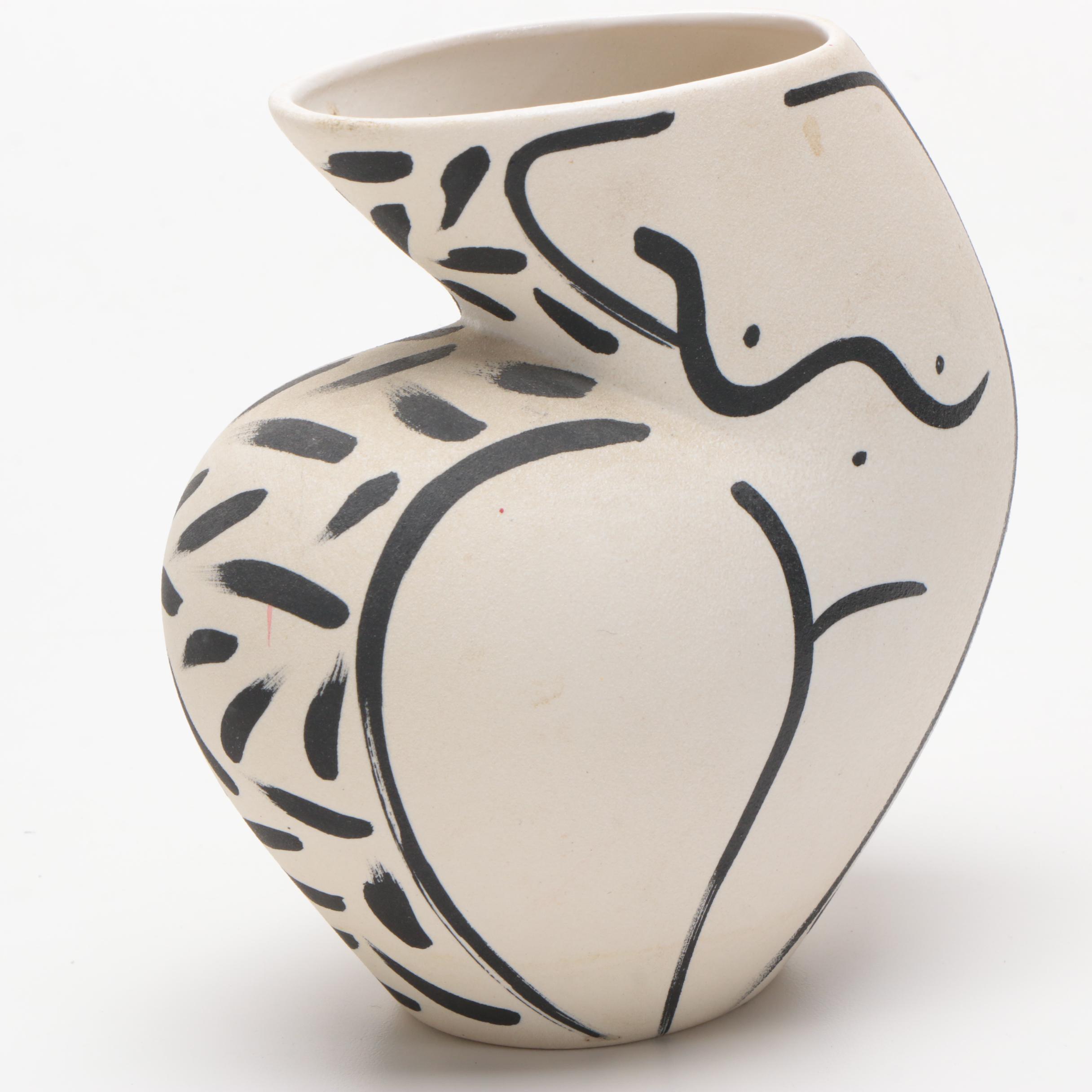 Donna Polseno Ceramic Vase With Female Form