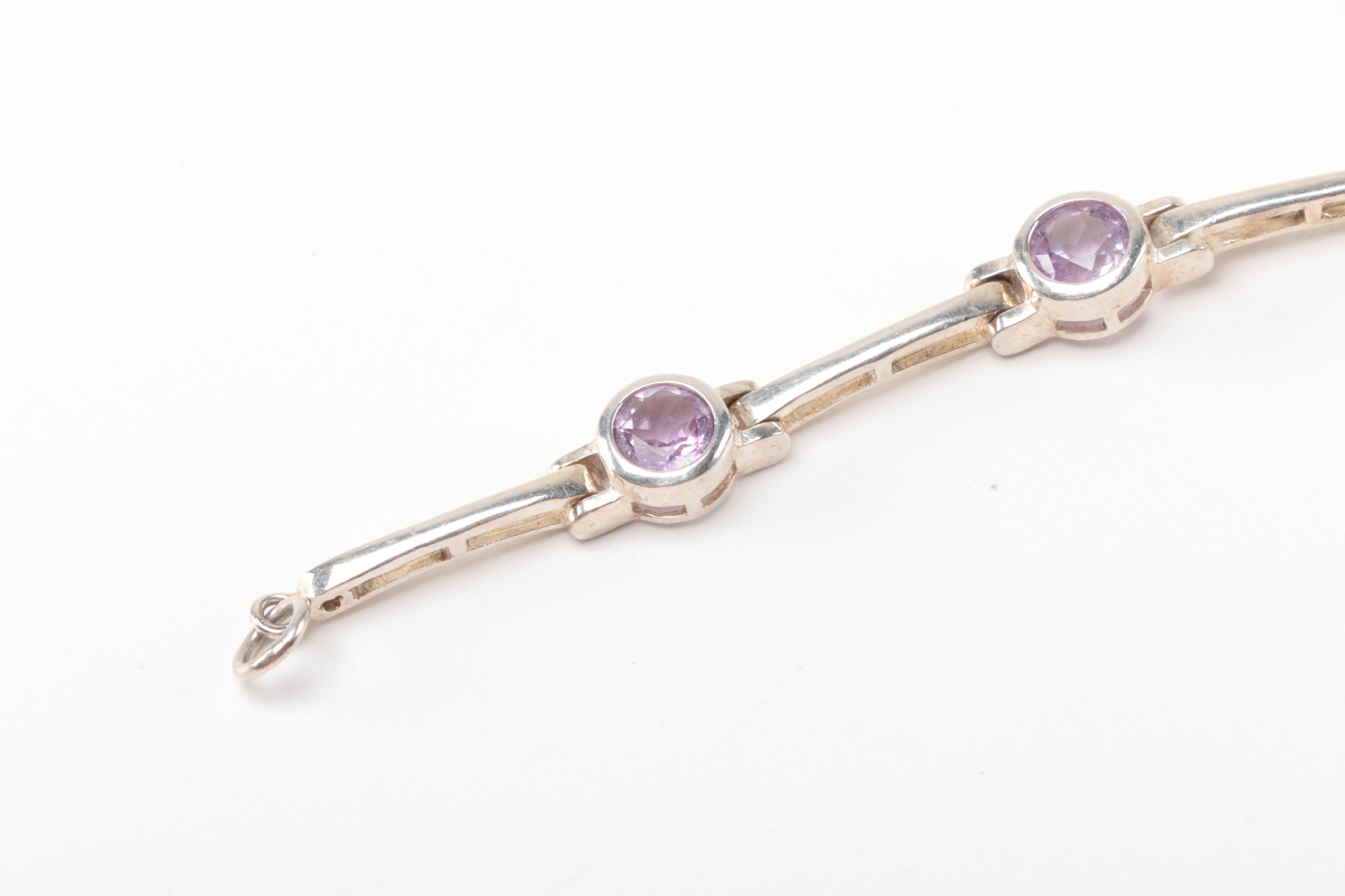 Sterling Silver Jewelry Pieces With Reconstituted Amber