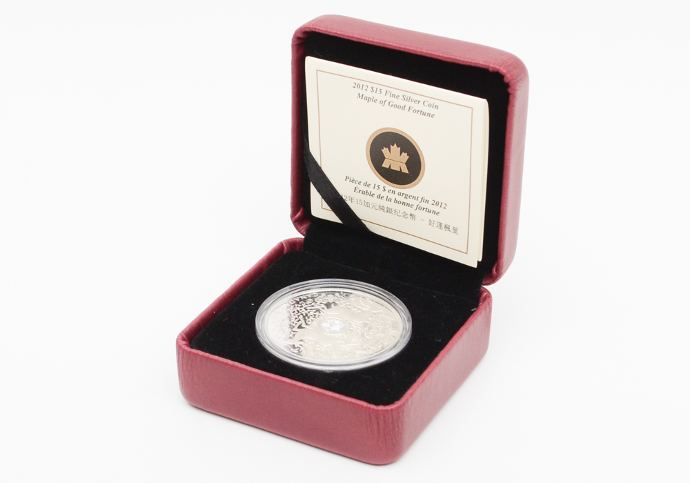 2012 Royal Canadian Mint "Maple of Good Fortune" Silver Holographic Proof Coin
