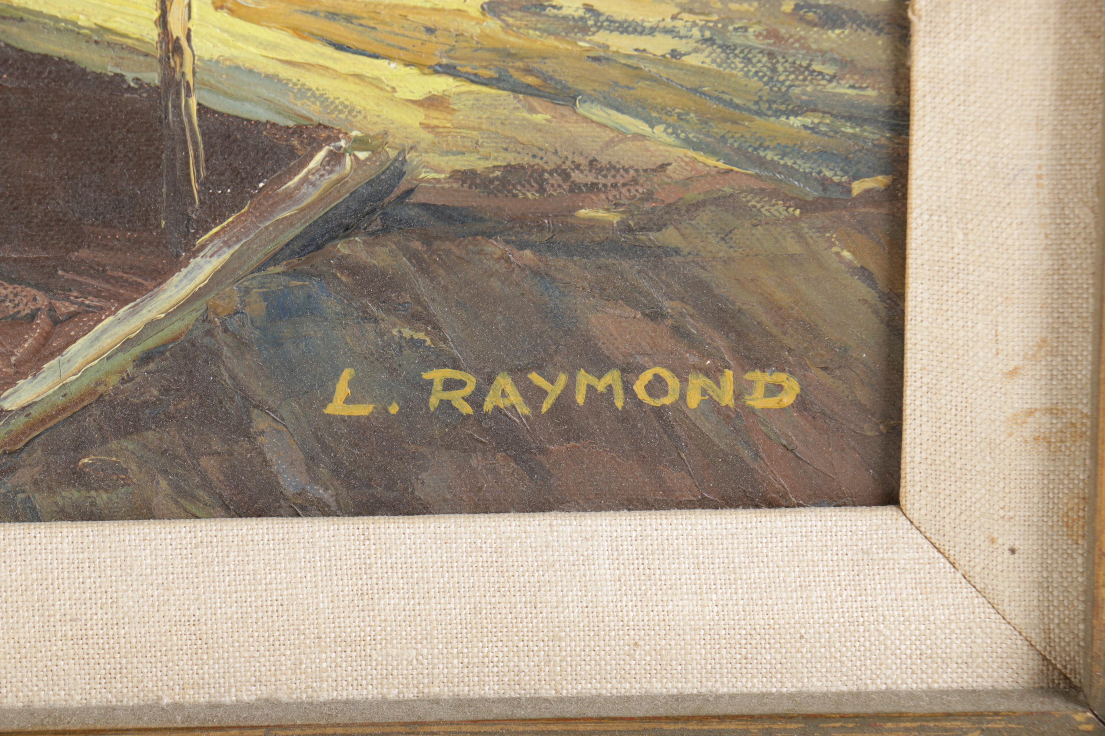 L. Raymond Oil Painting on Canvas of a Dock