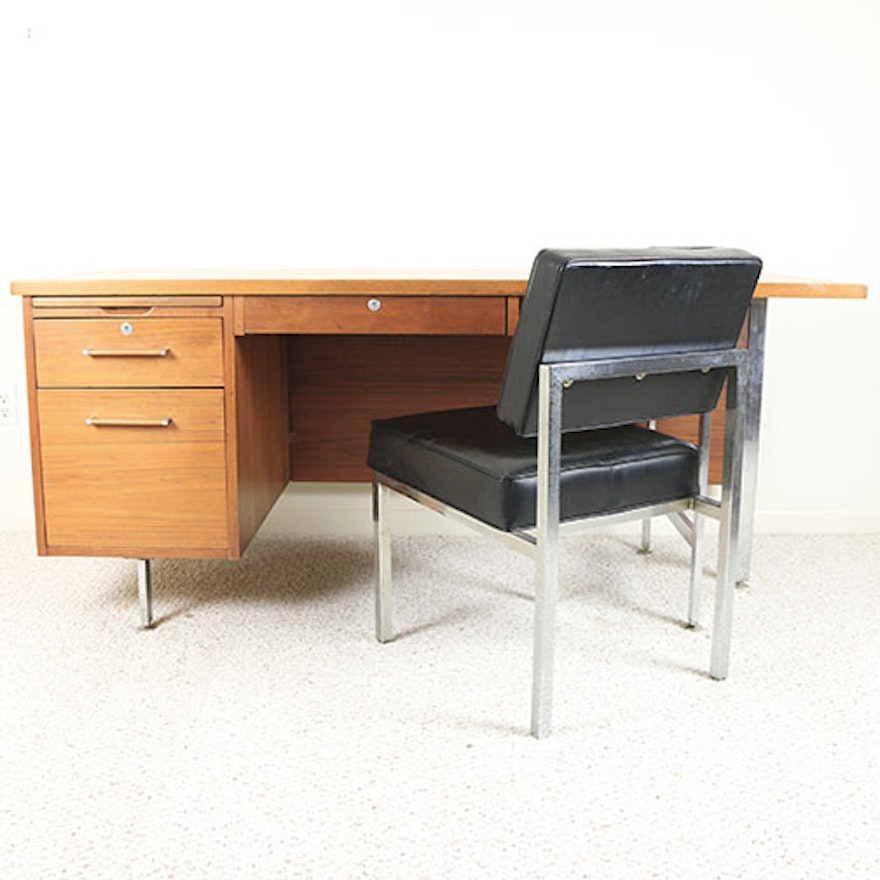 Mid Century Modern Desk with Chair
