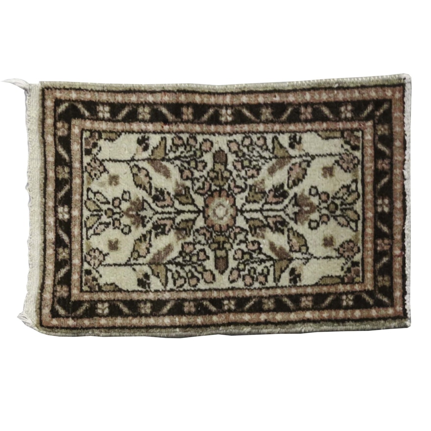Antique Hand-Knotted Persian Hamadan Accent Rug