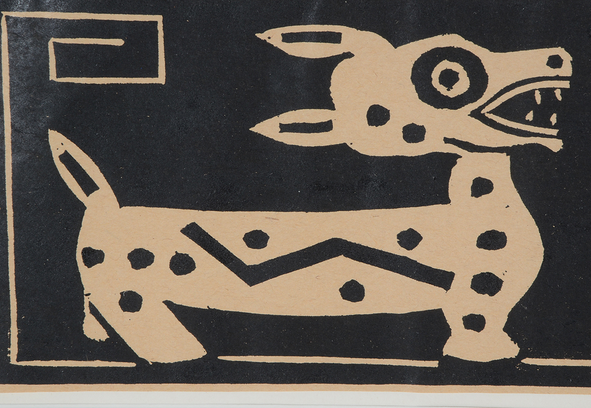 E. Canul Signed Original 1974 Woodcut on Paper