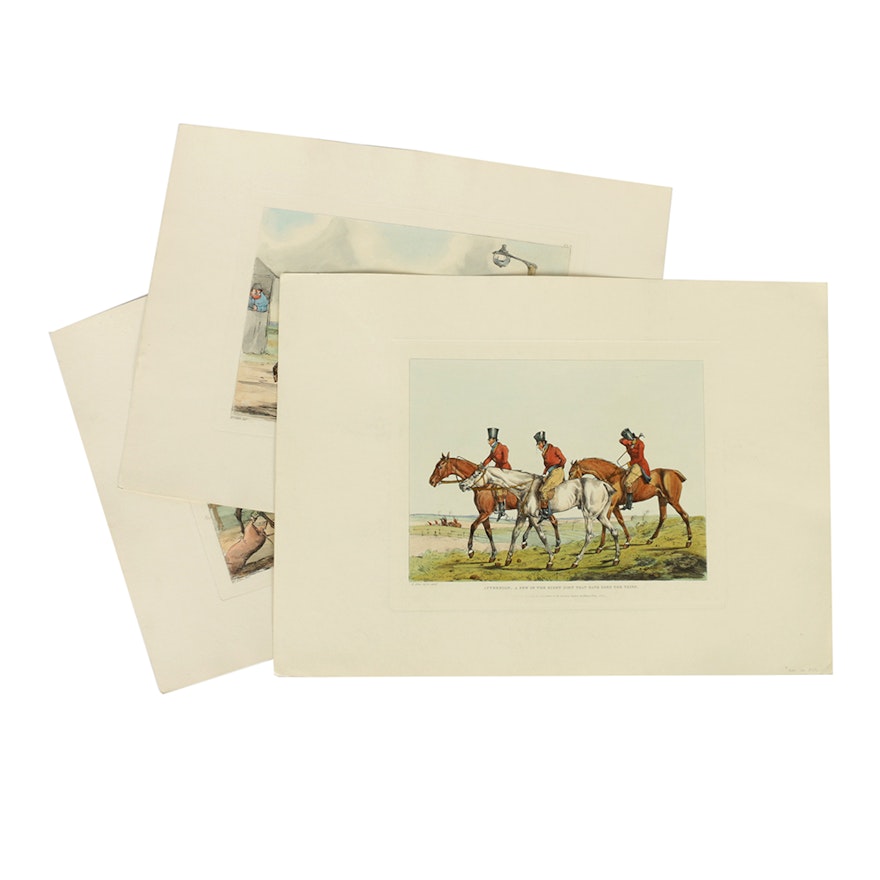 Collection of Hand-Colored Etchings After Henry Allen Hunting Scenes