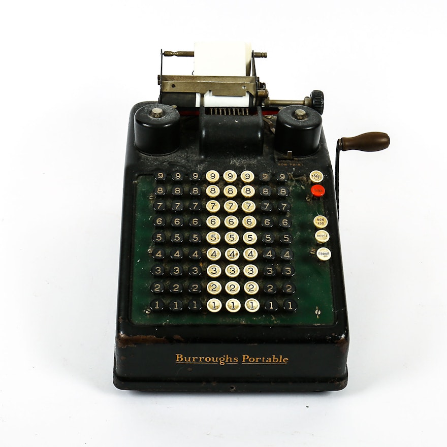 Vintage "Burroug'hs Portable" Adding Machine