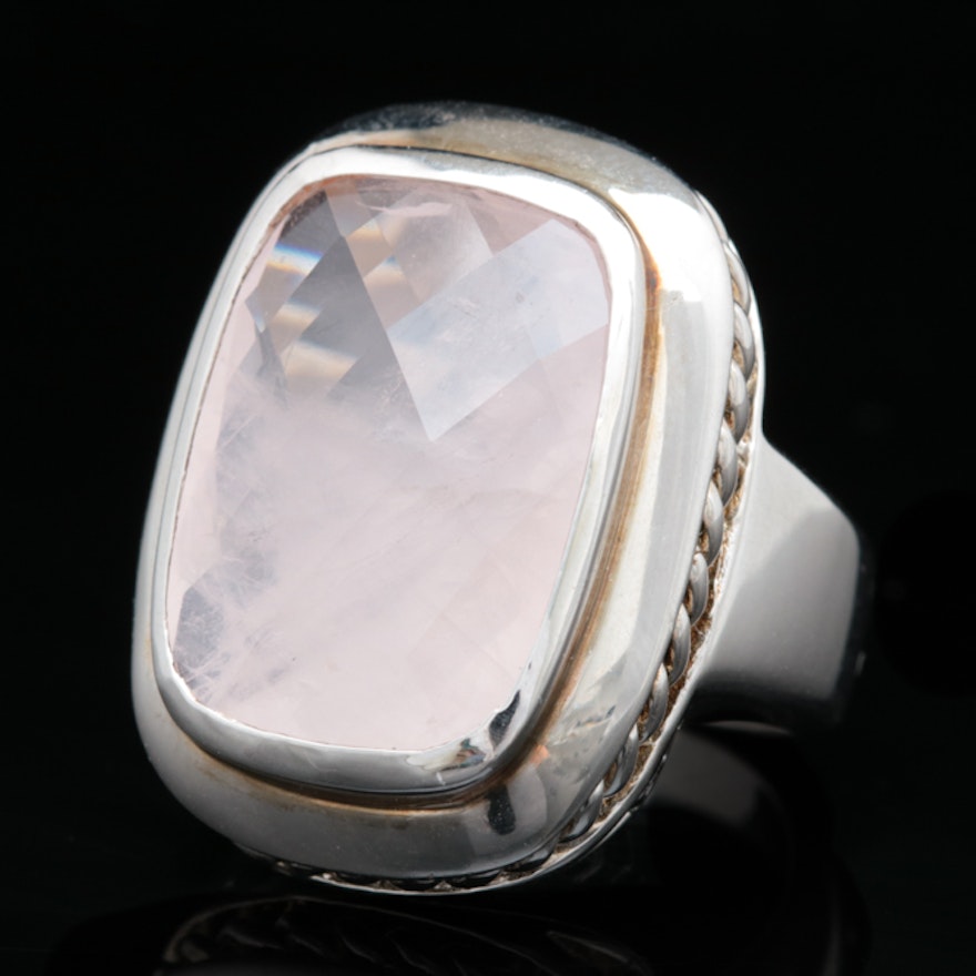 Sterling Silver and Rose Quartz Ring