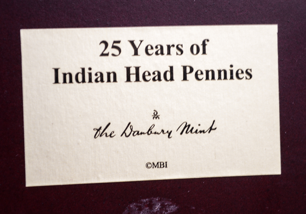 Danbury Mint "25 Years of Indian Head Pennies" Collection