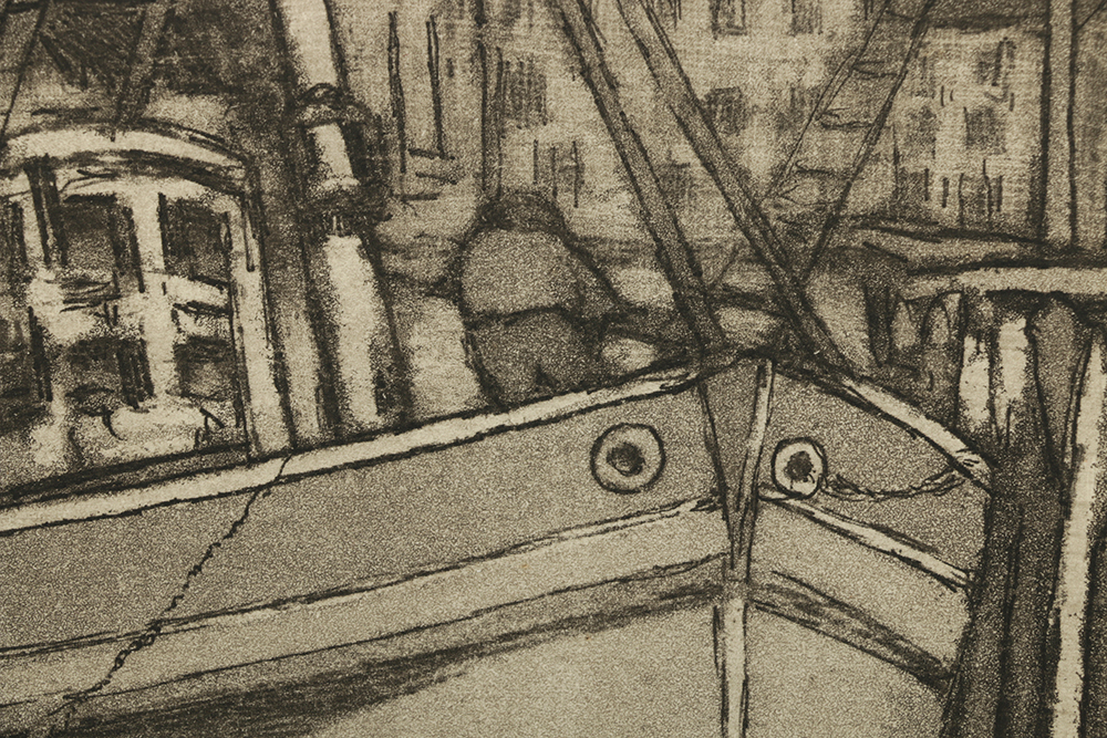 Pieter Van Veen Aquatint Etching on Paper Harbor Scene