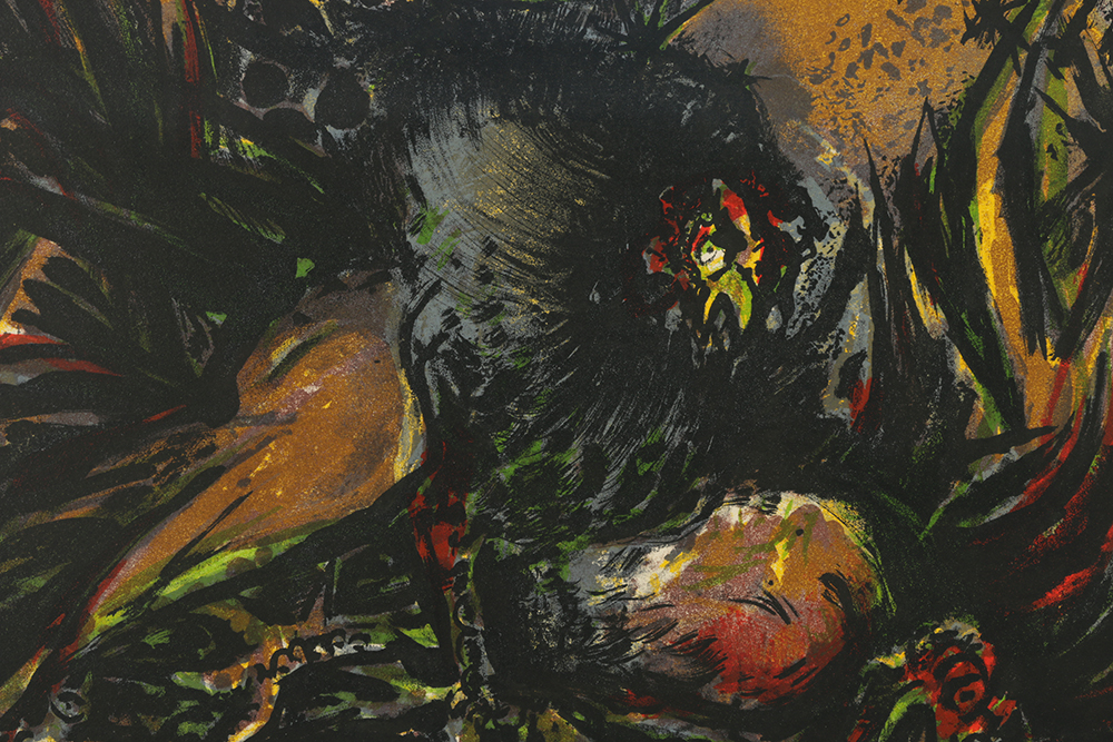 Edouard Pignon Signed Limited Edition Lithograph on Paper "Cocks Fighting"
