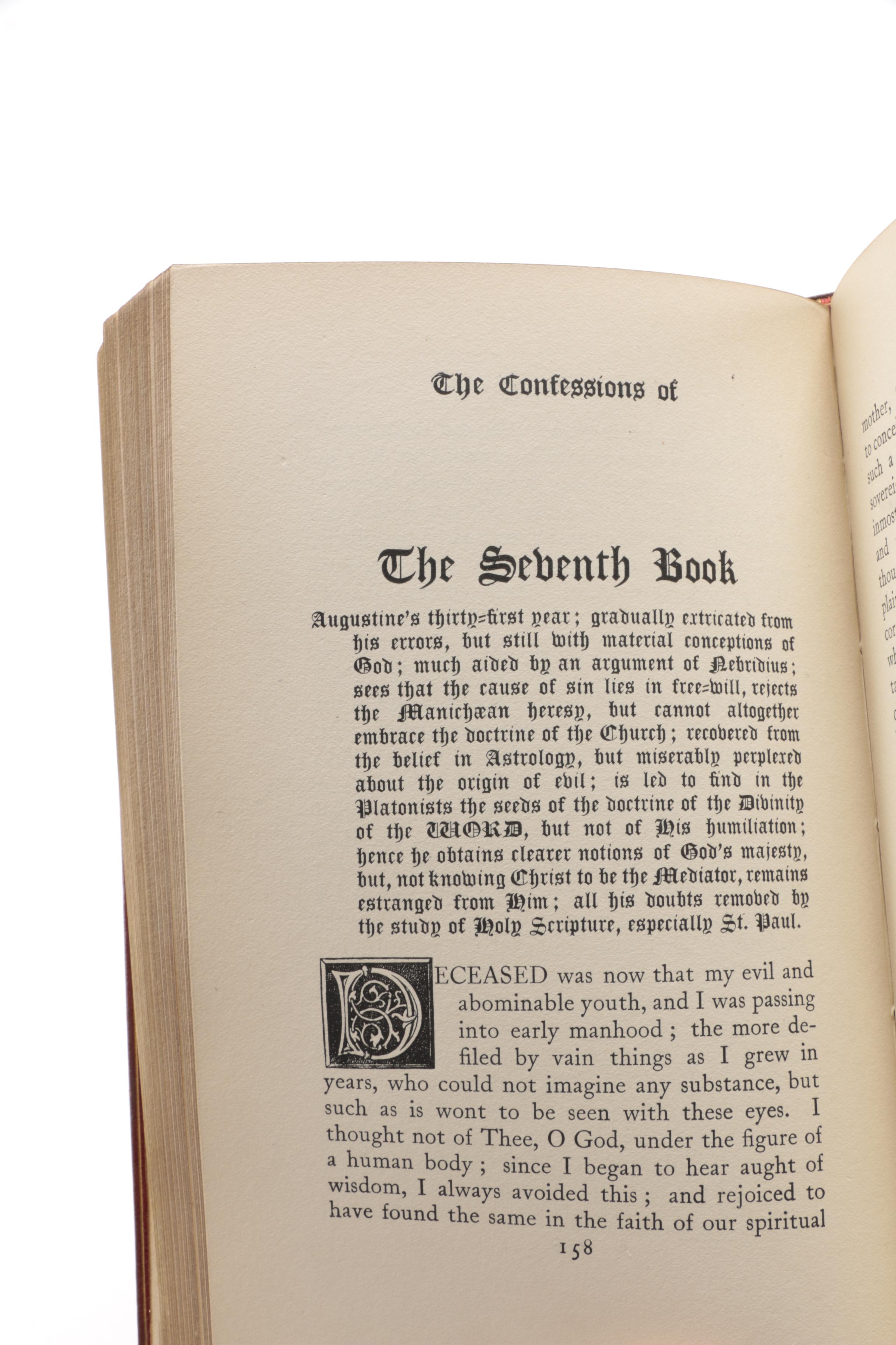 1921 "The Confessions of Saint Augustine Bishop of Hippo" Translated by Edward Bouverie Pusey