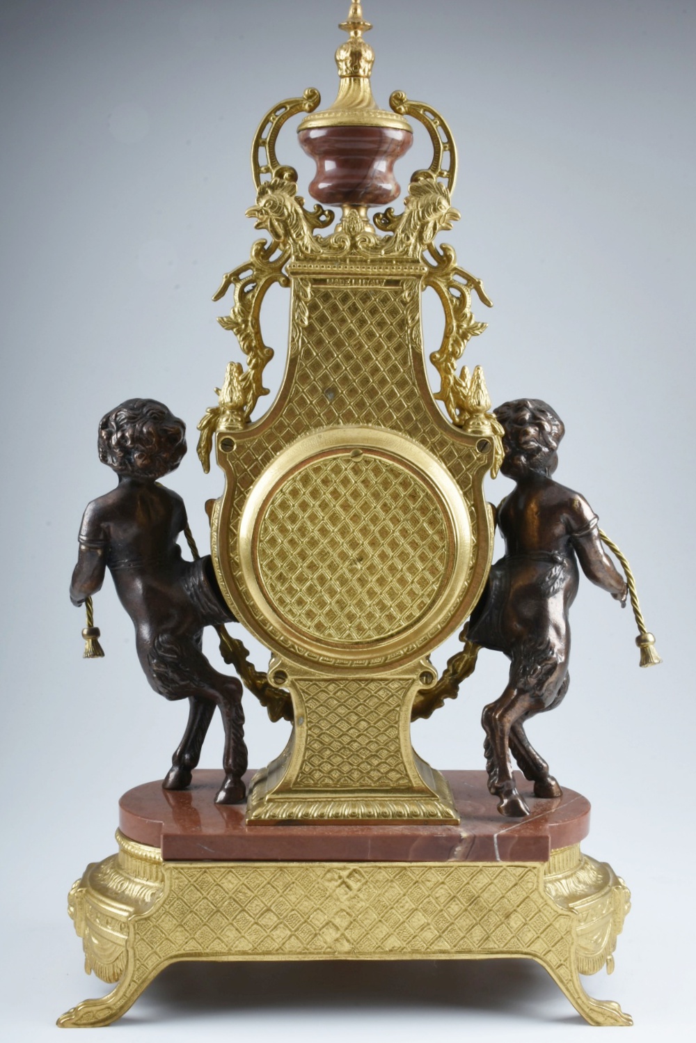 Brevettato Imperial Italy Brass and Marble Garniture Set