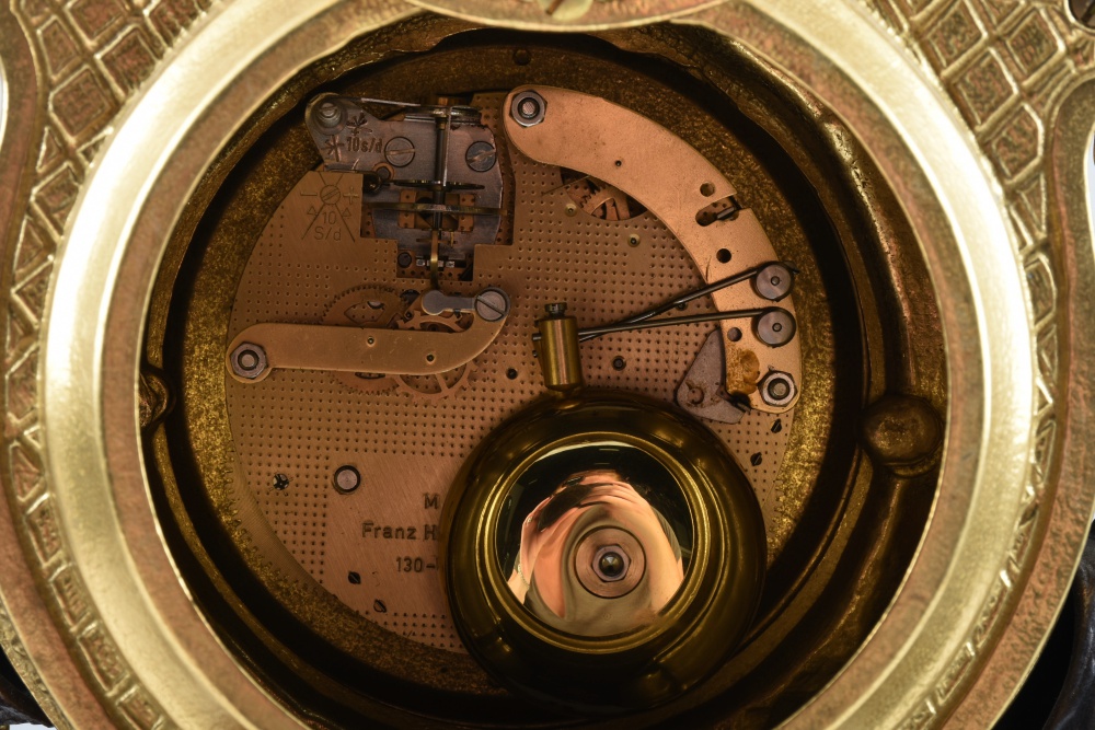 Brevettato Imperial Italy Brass and Marble Garniture Set