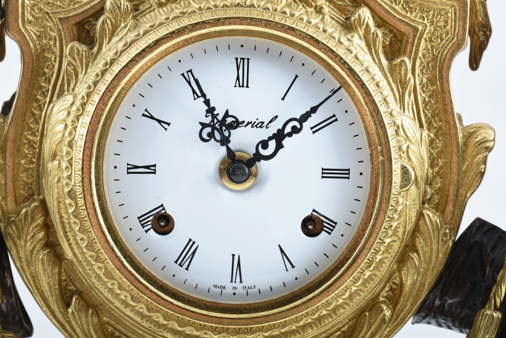 Brevettato Imperial Italy Brass and Marble Garniture Set