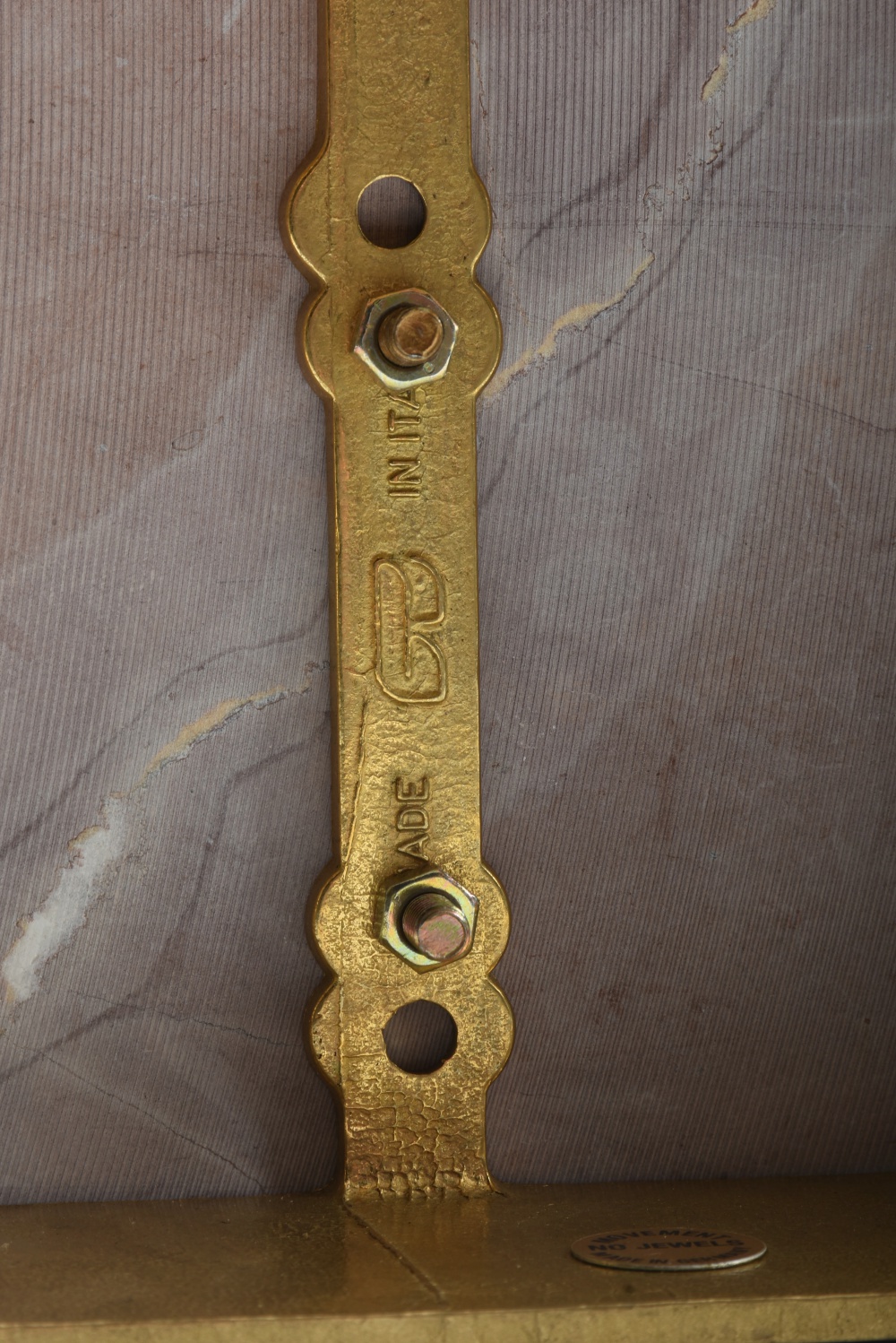 Brevettato Imperial Italy Brass and Marble Garniture Set