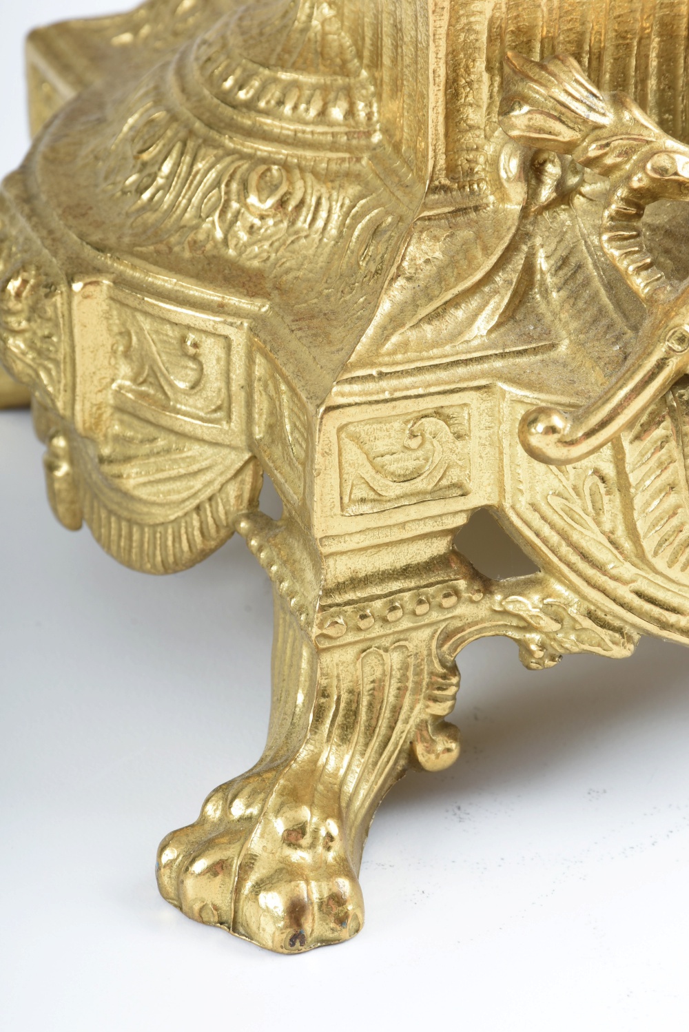 Brevettato Imperial Italy Brass and Marble Garniture Set