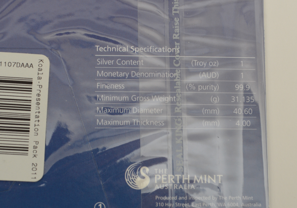 2009 & 2011 Perth Mint Koala Silver Proof Coins