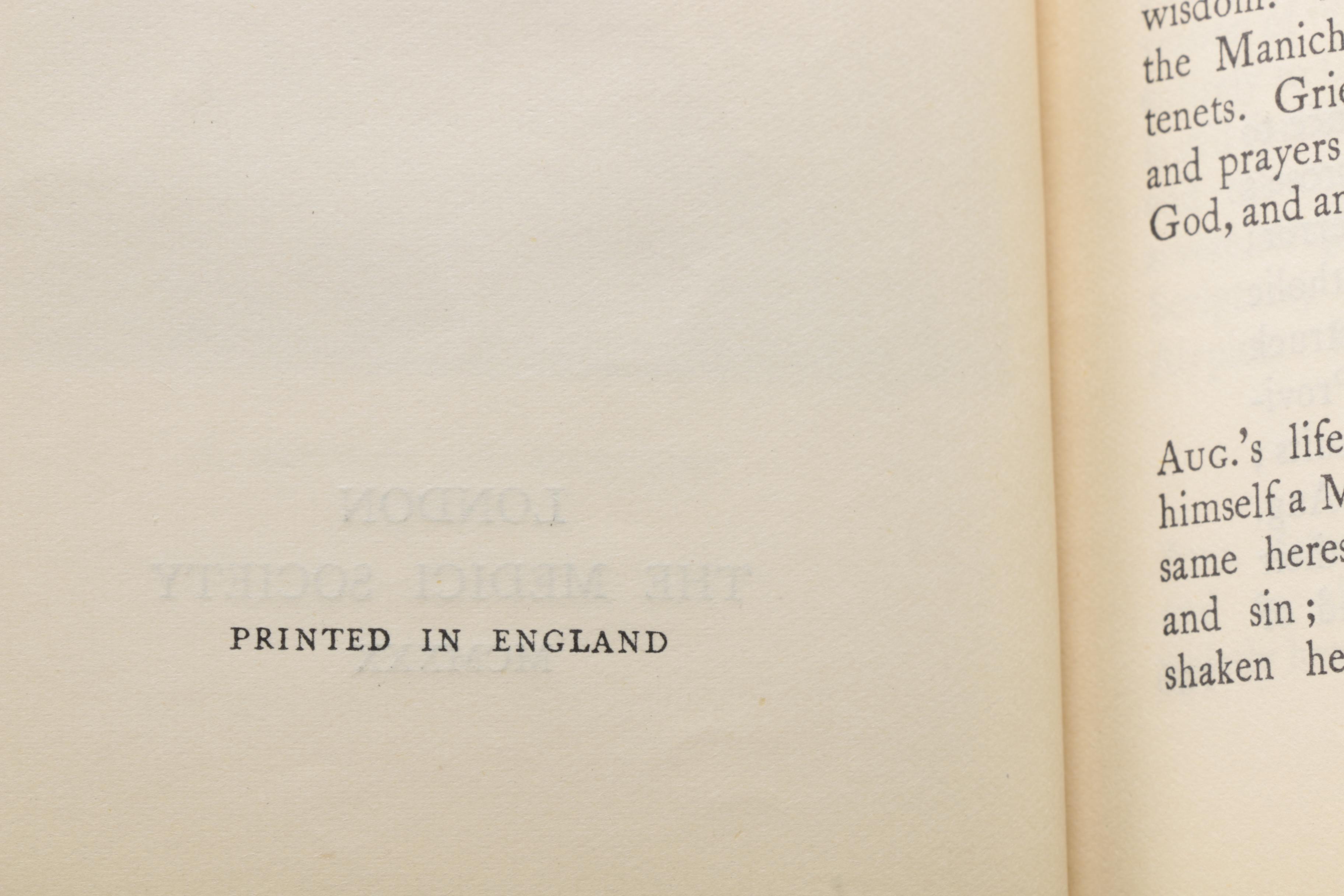 1930 "The Confessions of Saint Augustine" Translated by E.B. Pusey