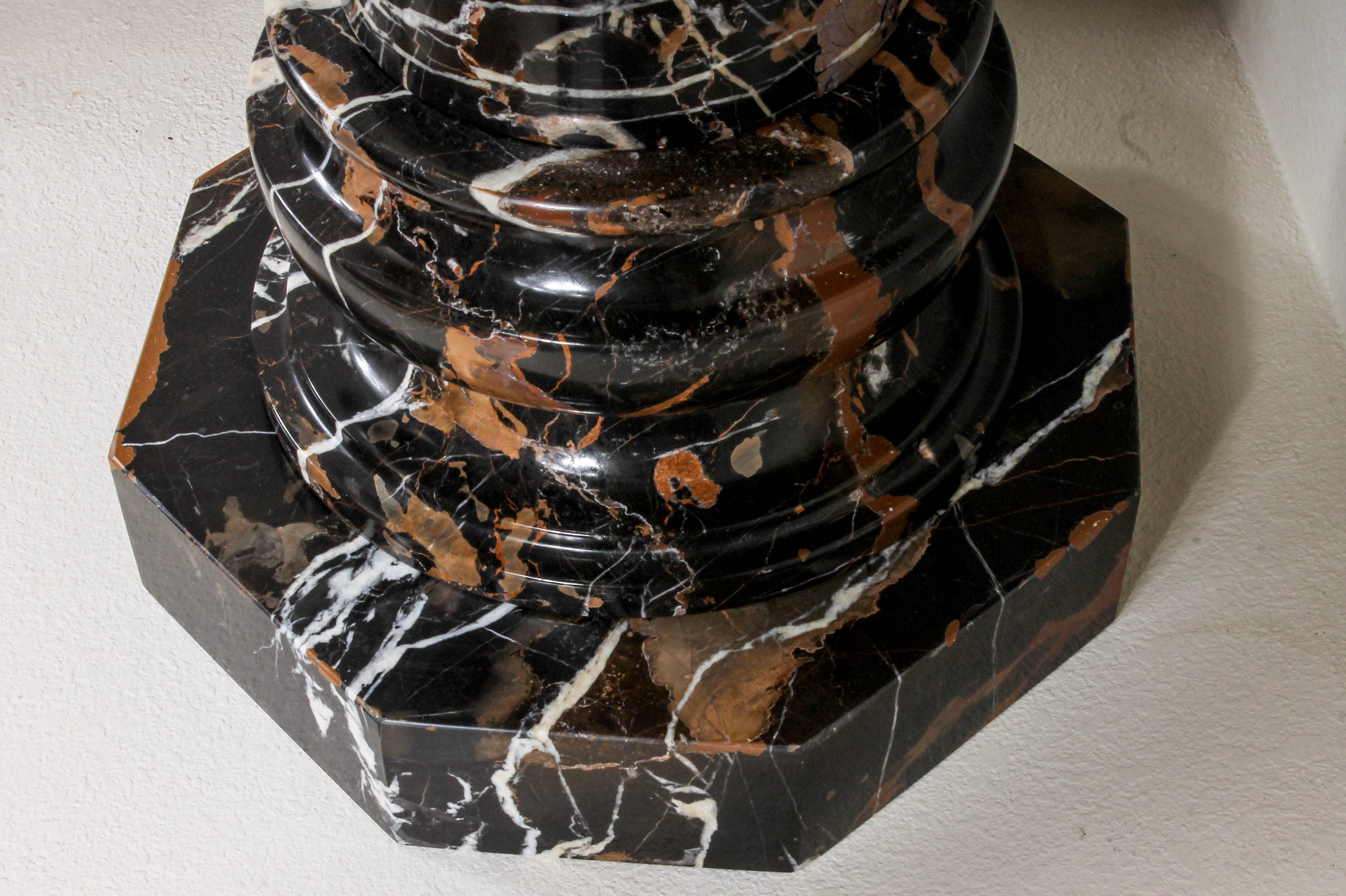 Pair of Black and Brown Marble Pillars
