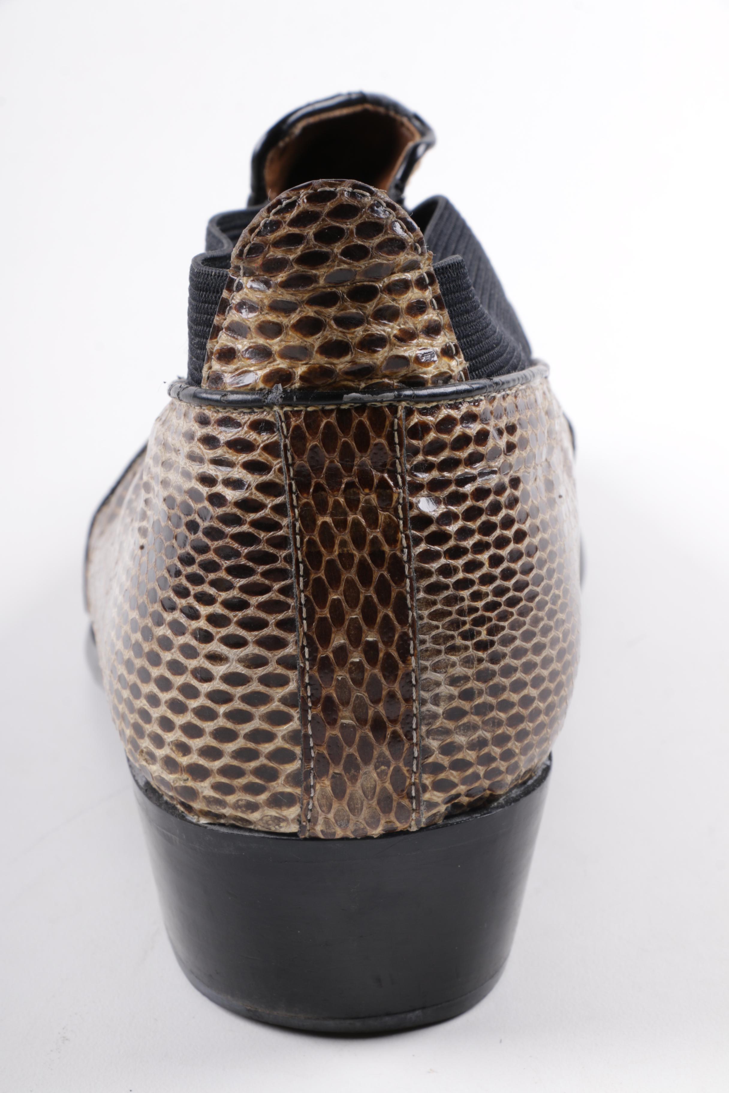 Men's Vintage Genuine Leather and Snakeskin Chelsea Boots