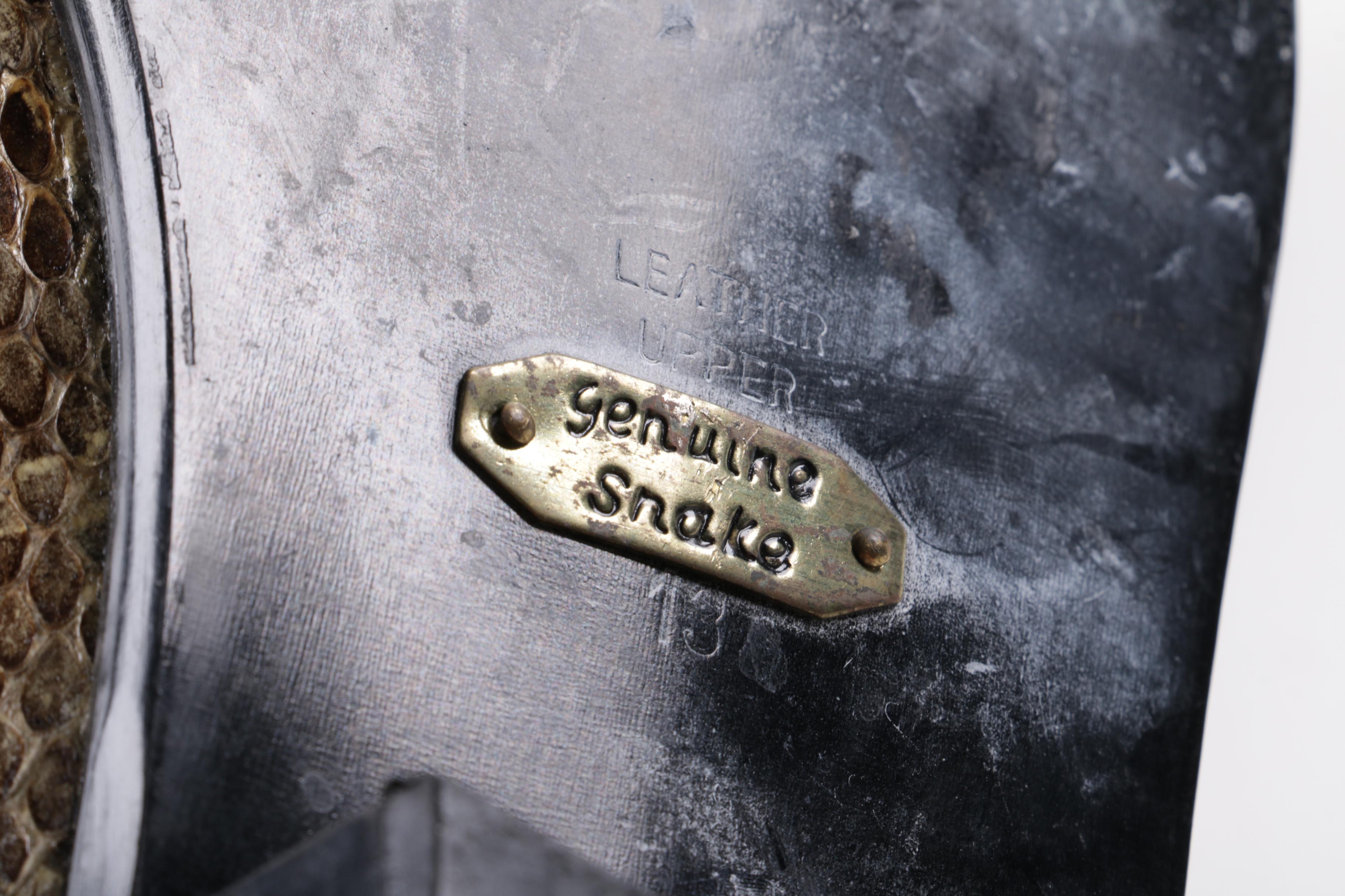 Men's Vintage Genuine Leather and Snakeskin Chelsea Boots