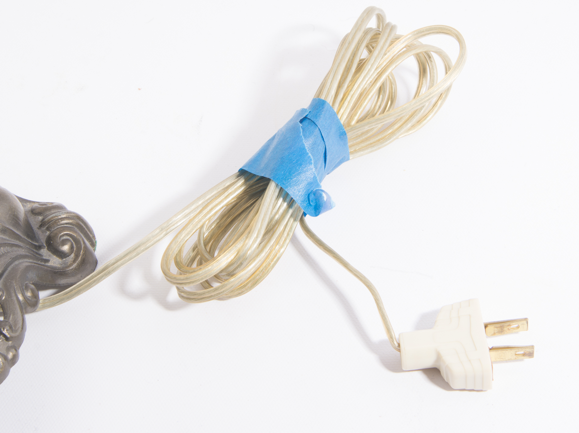 Vintage Hand-Painted Hurricane Lamp