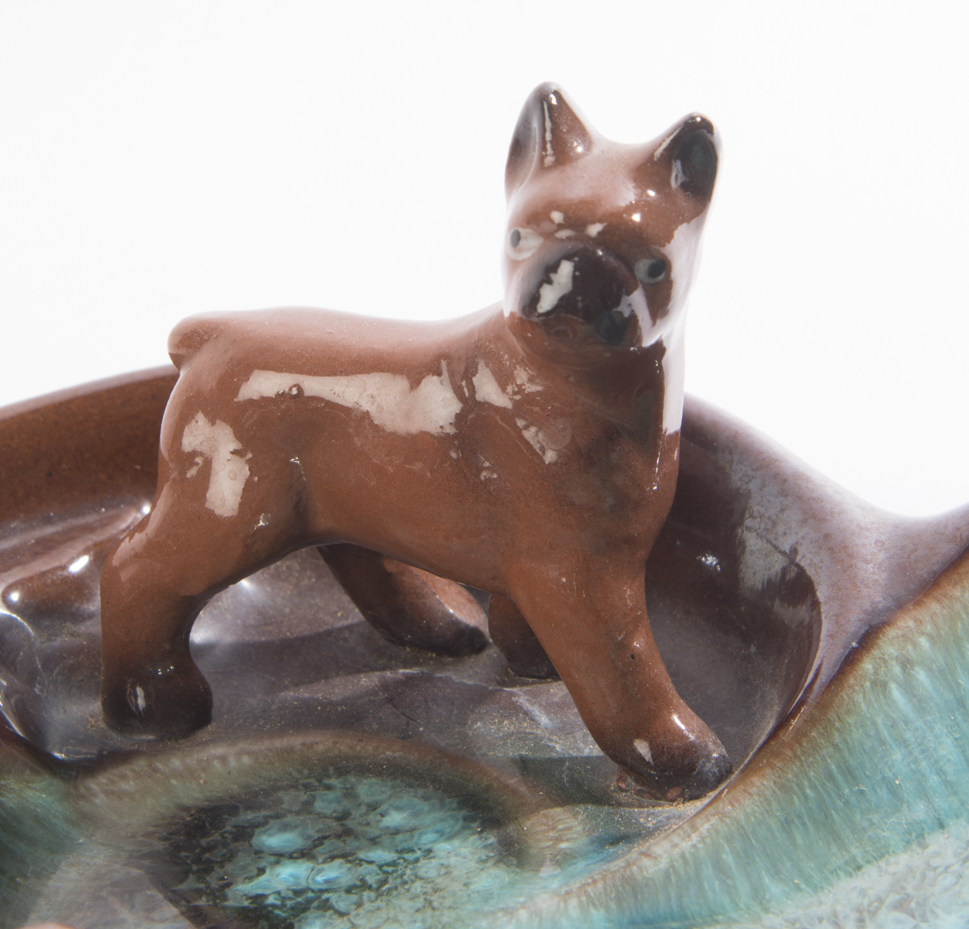 Vintage Tilso Boxer and Puppies Ash Receiver