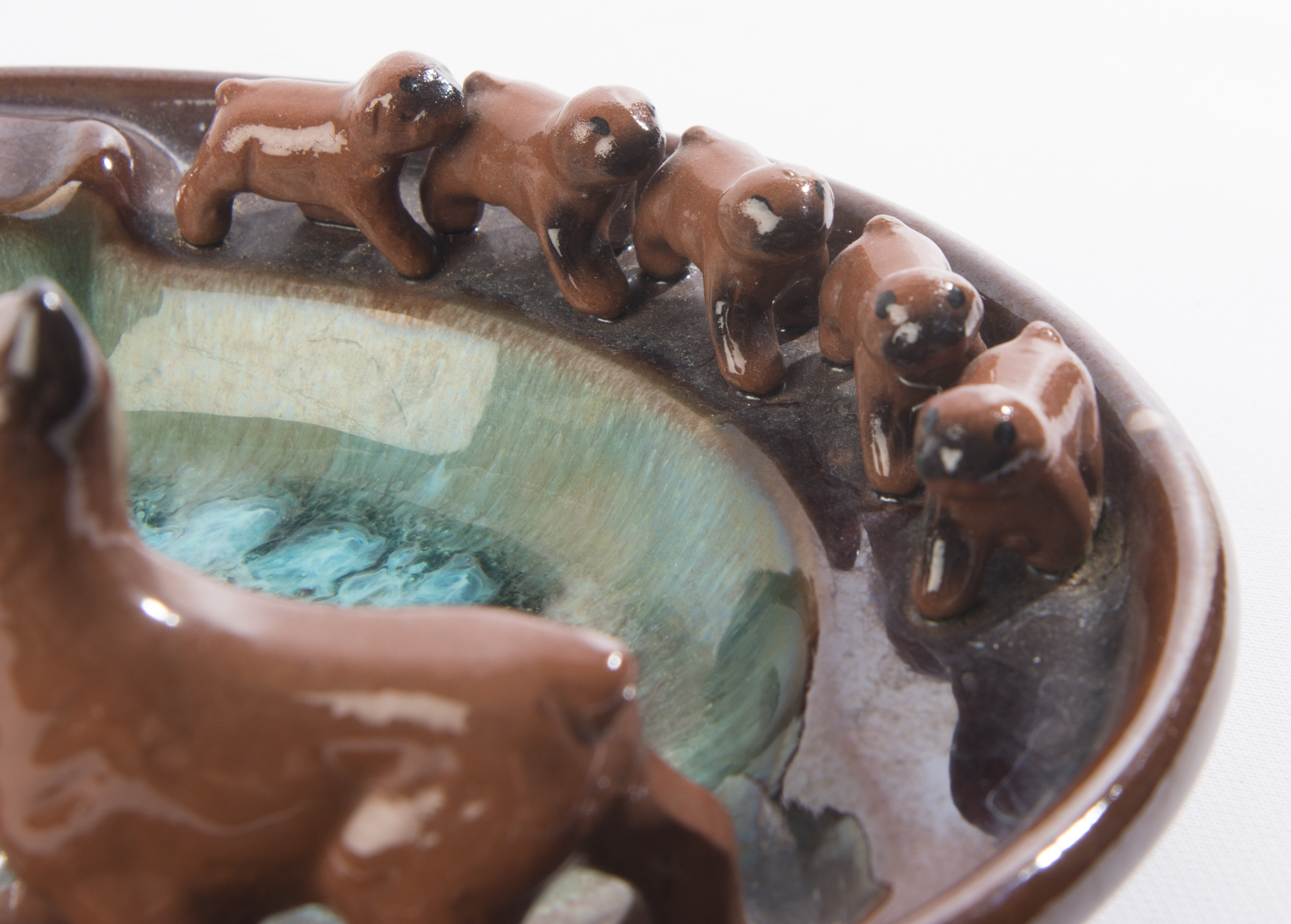 Vintage Tilso Boxer and Puppies Ash Receiver