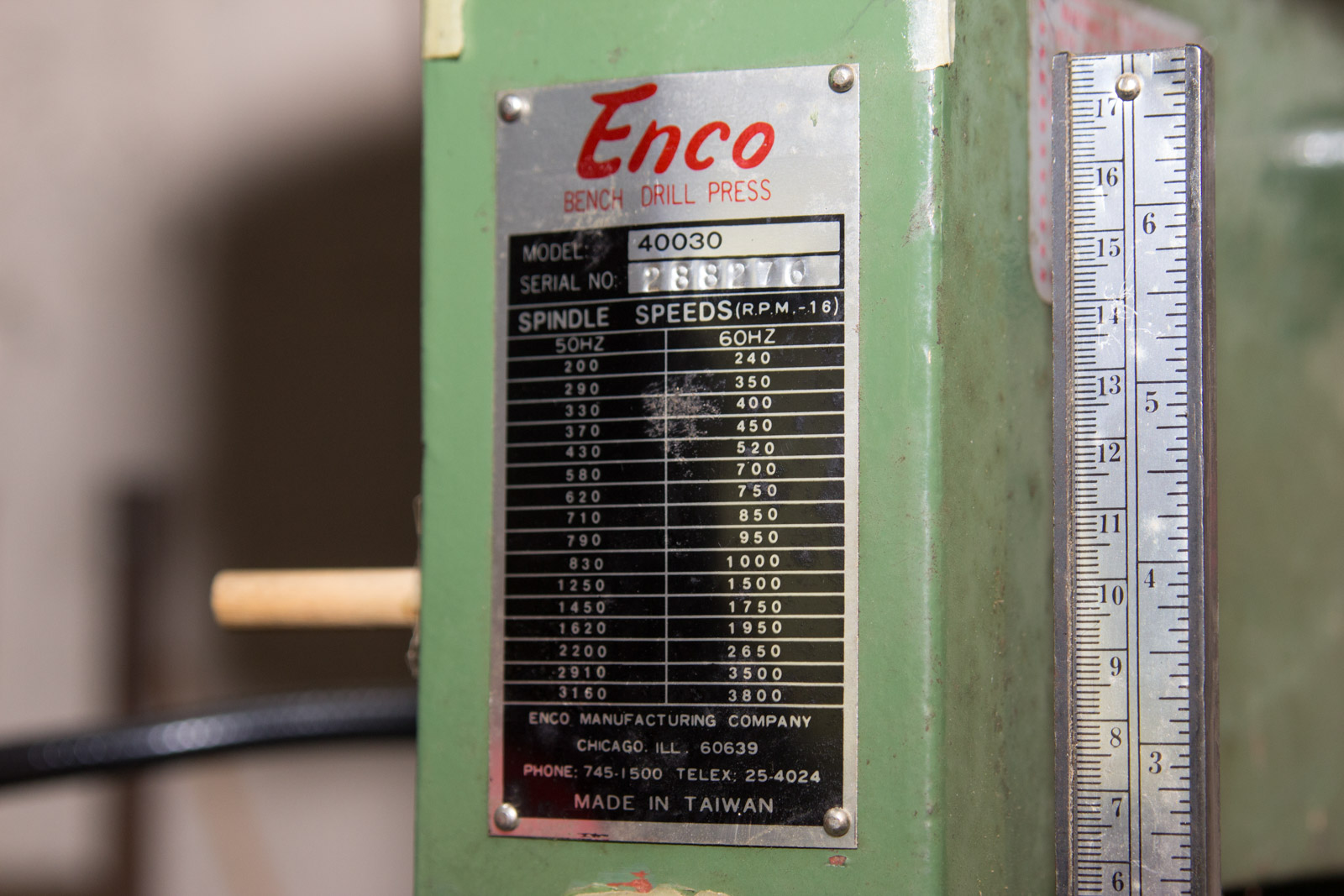 Vintage Enco Bench Drill Press