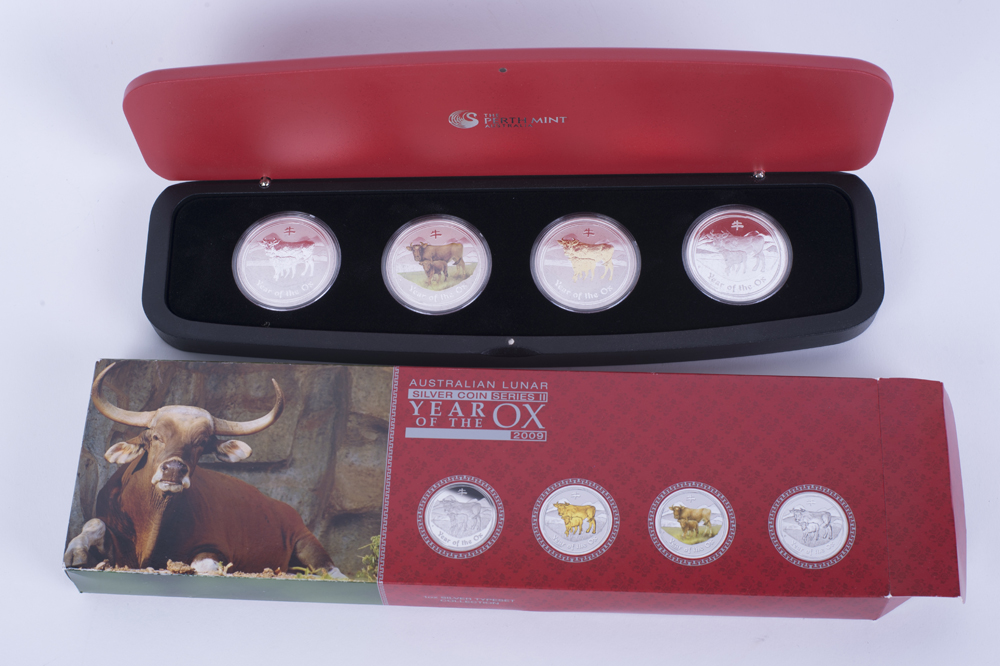 2009 Perth Mint "Year of the Ox" Silver Lunar Typecoin Set