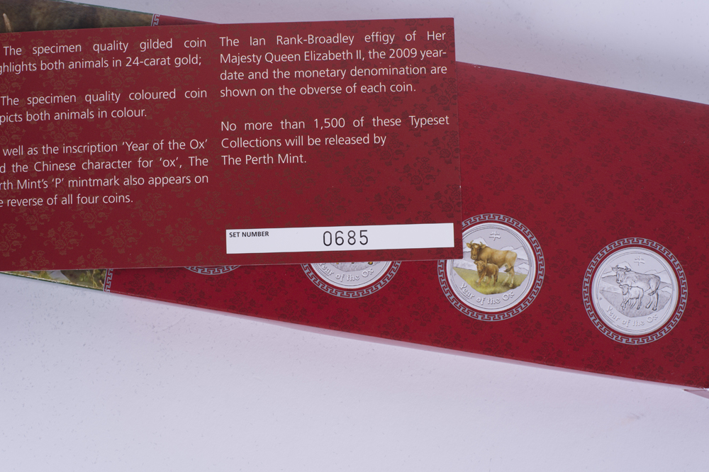 2009 Perth Mint "Year of the Ox" Silver Lunar Typecoin Set
