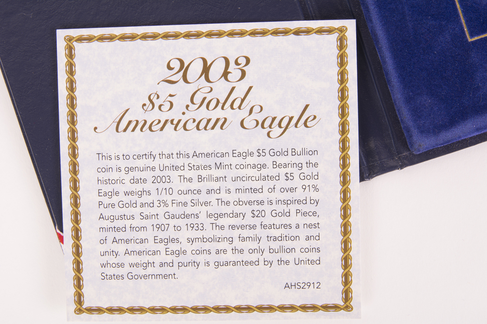 2003 American Eagle One Tenth Ounce Gold Coin