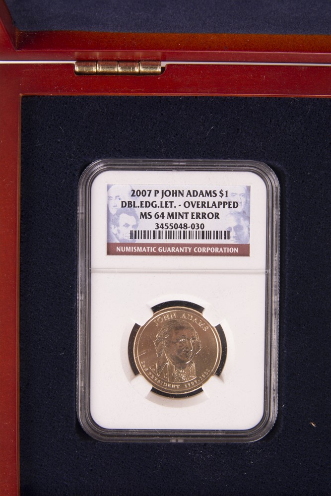 2007 John Adams Dollar Error Coins With COA