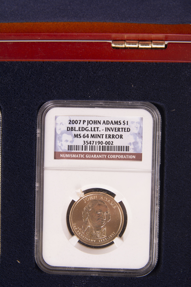 2007 John Adams Dollar Error Coins With COA