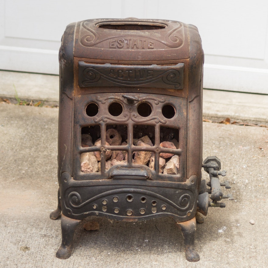 Antique Cast Iron Parlor Stove by Estate Stove Company