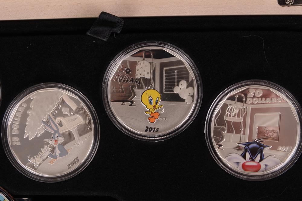 2015 Royal Canadian Mint Looney Tunes Colorized Silver Coins